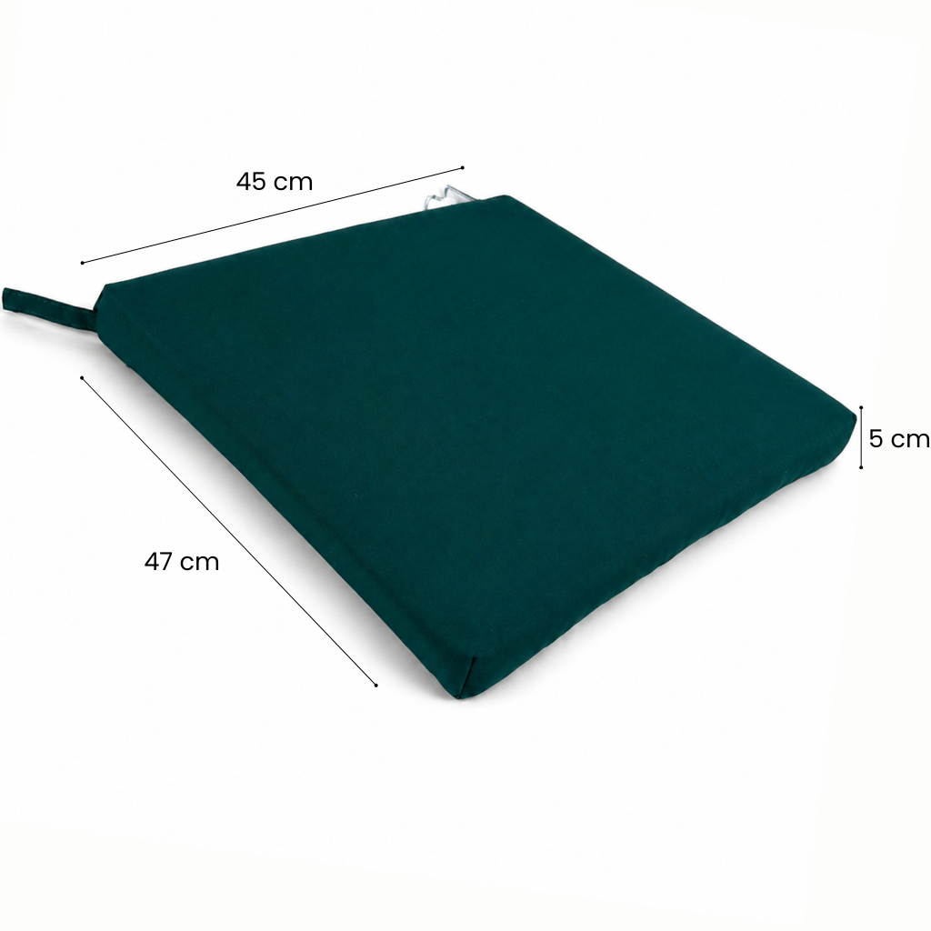 Cuscino seduta per sedia 45x47cm con velcro in poliestere – Verde