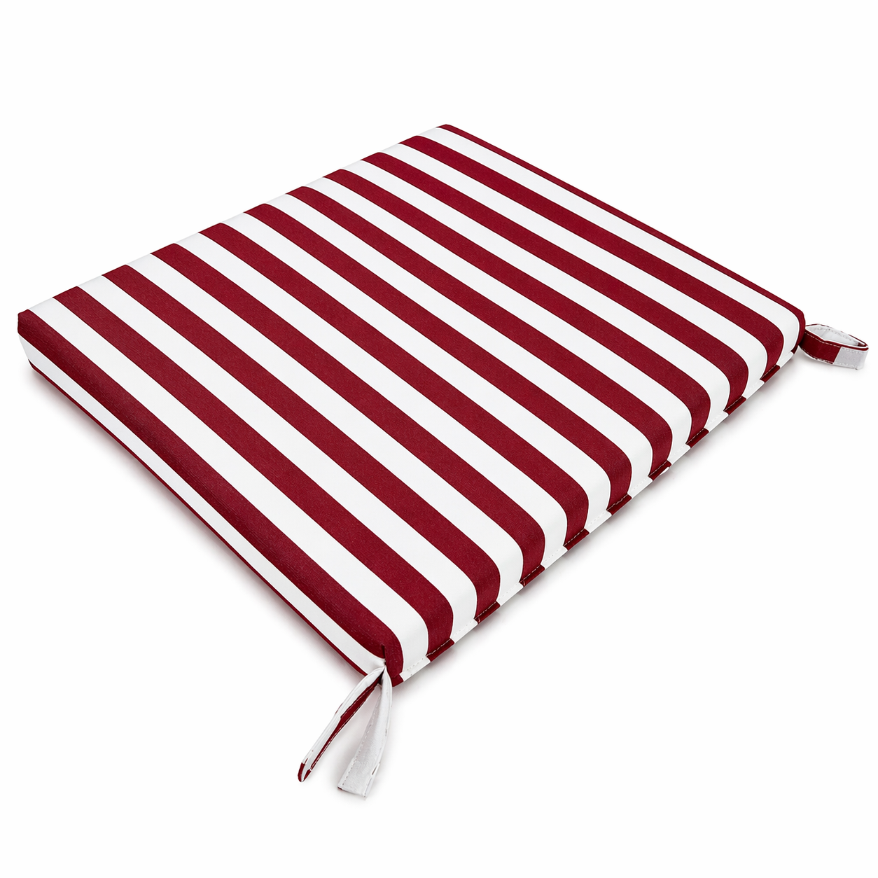 Cuscino seduta per sedia 45x47cm con velcro in poliestere – Bordeaux/Bianco