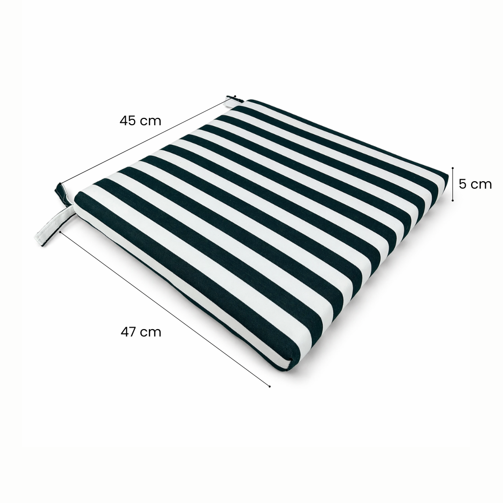 Cuscino seduta per sedia 45x47cm con velcro in poliestere – Verde/Bianco