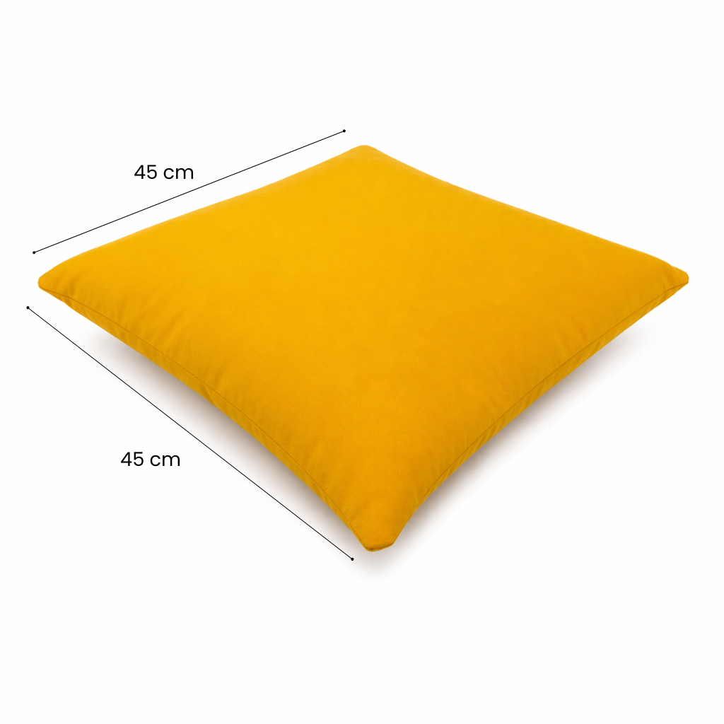 Cuscino decorativo 45x45 cm Sfoderabile in poliestere - Giallo Ocra