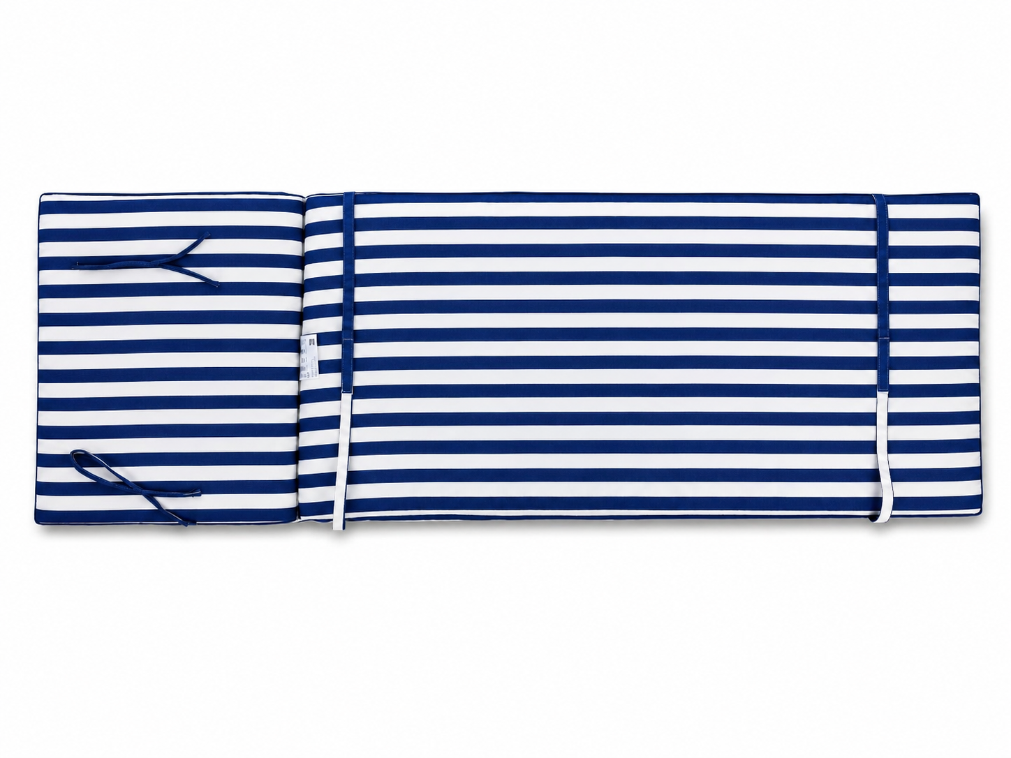 Cuscino per lettino da esterno 192x61 cm a righe con schienale reclinabile e velcro in poliestere – Blu/Bianco