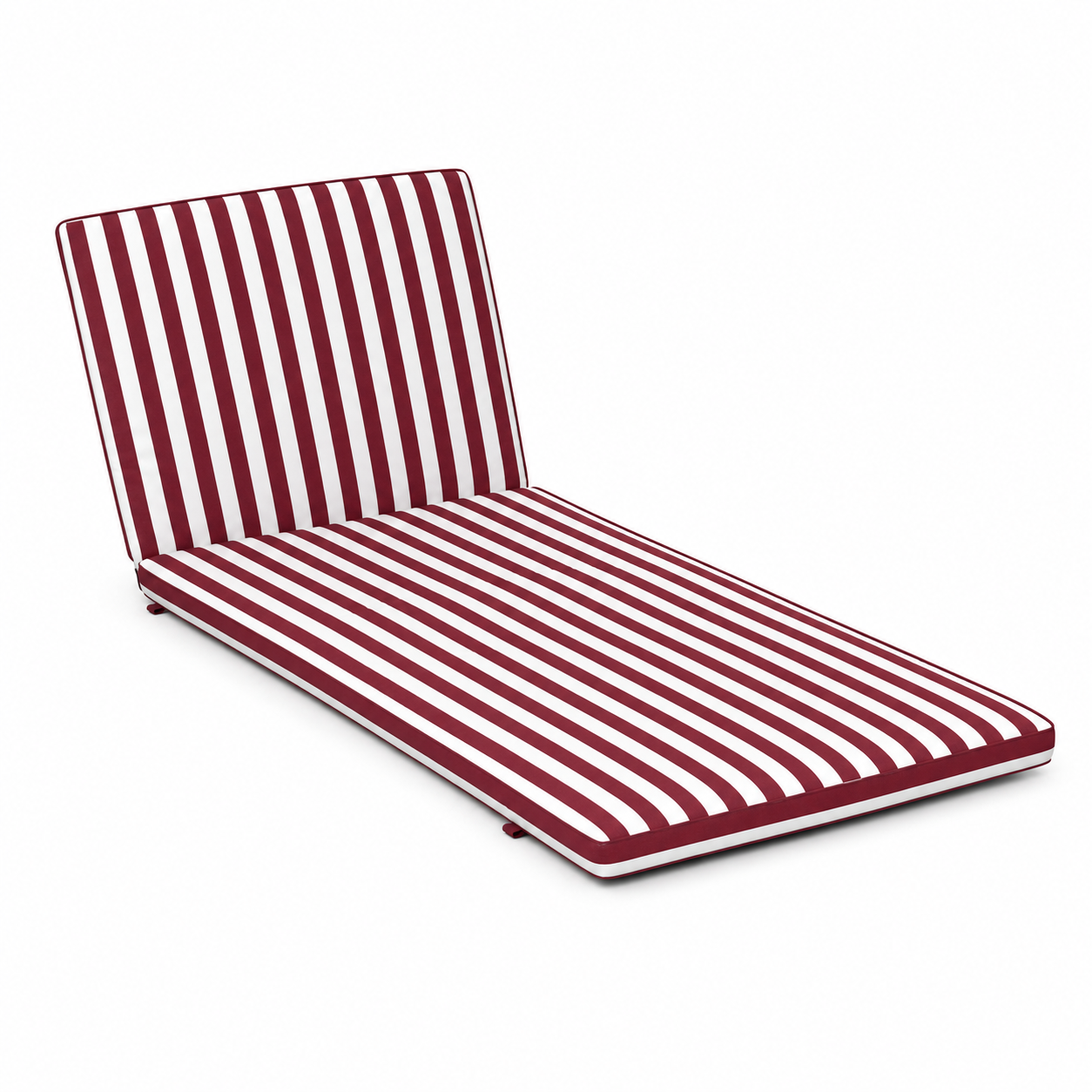 Cuscino per lettino da esterno 192x61 cm a righe con schienale reclinabile e velcro in poliestere – Bordeaux/Bianco
