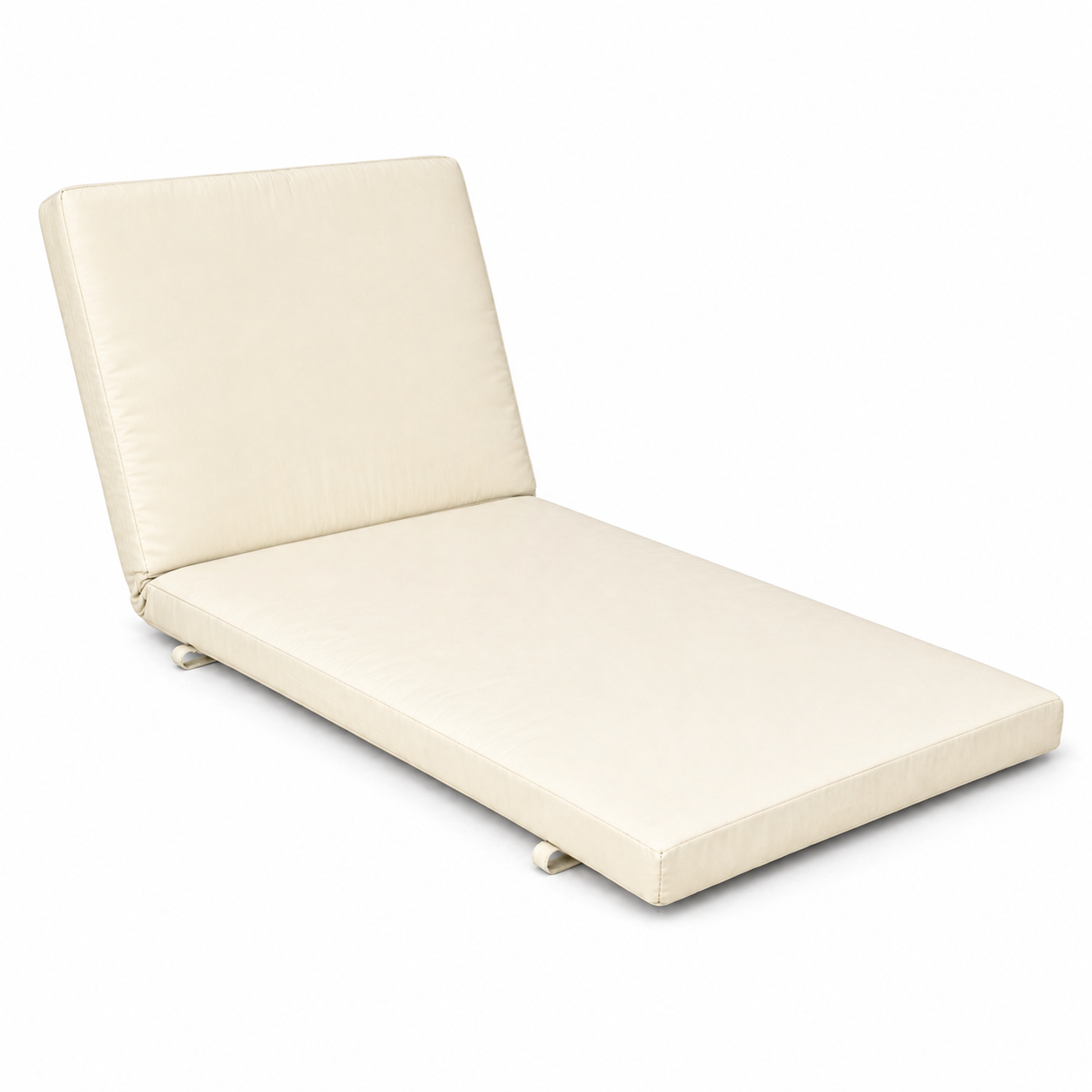 Cuscino per lettino da esterno 192x61 cm con schienale reclinabile e velcro in poliestere – Avorio