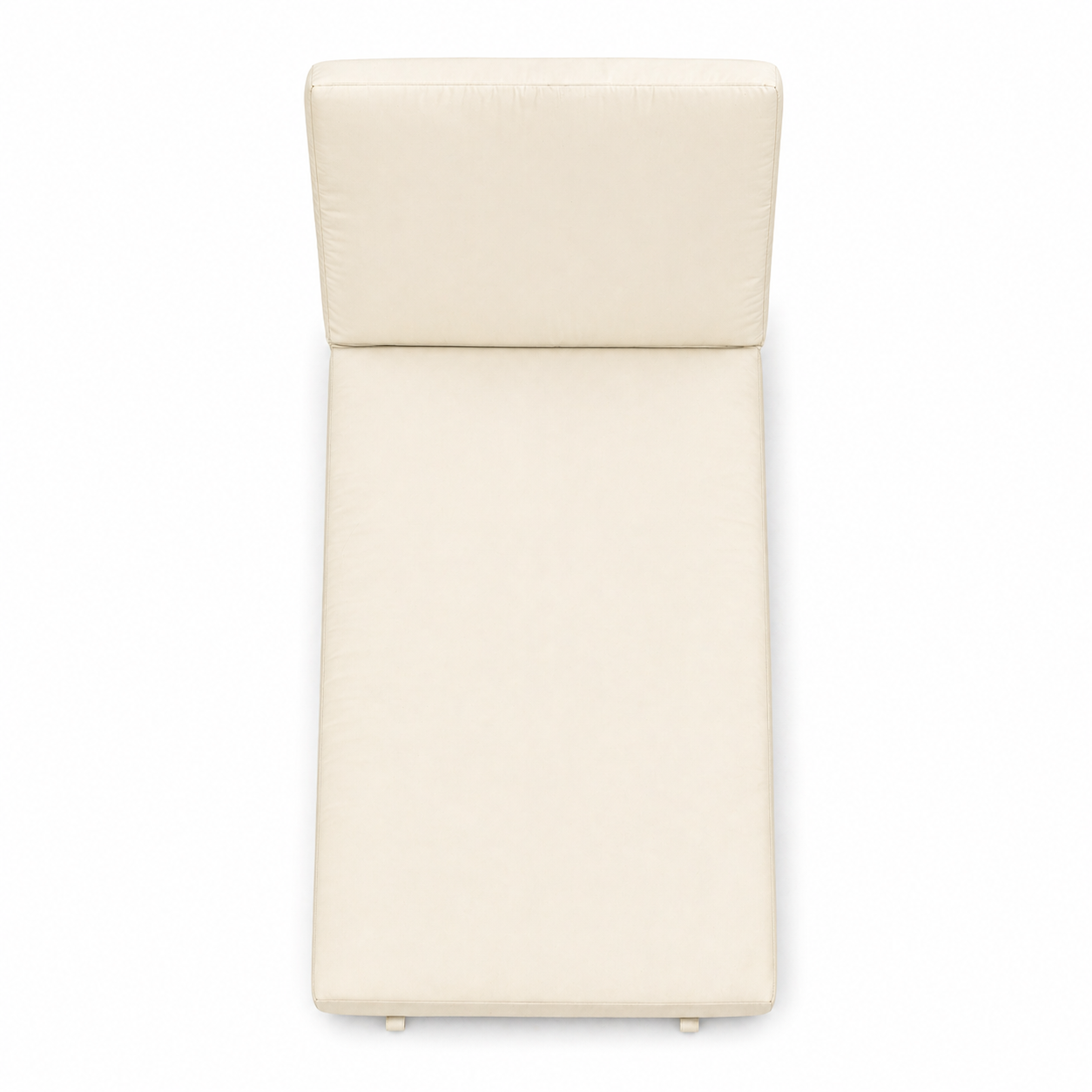 Cuscino per lettino da esterno 192x61 cm con schienale reclinabile e velcro in poliestere – Avorio