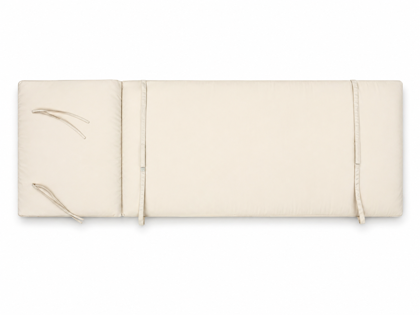 Cuscino per lettino da esterno 192x61 cm con schienale reclinabile e velcro in poliestere – Avorio