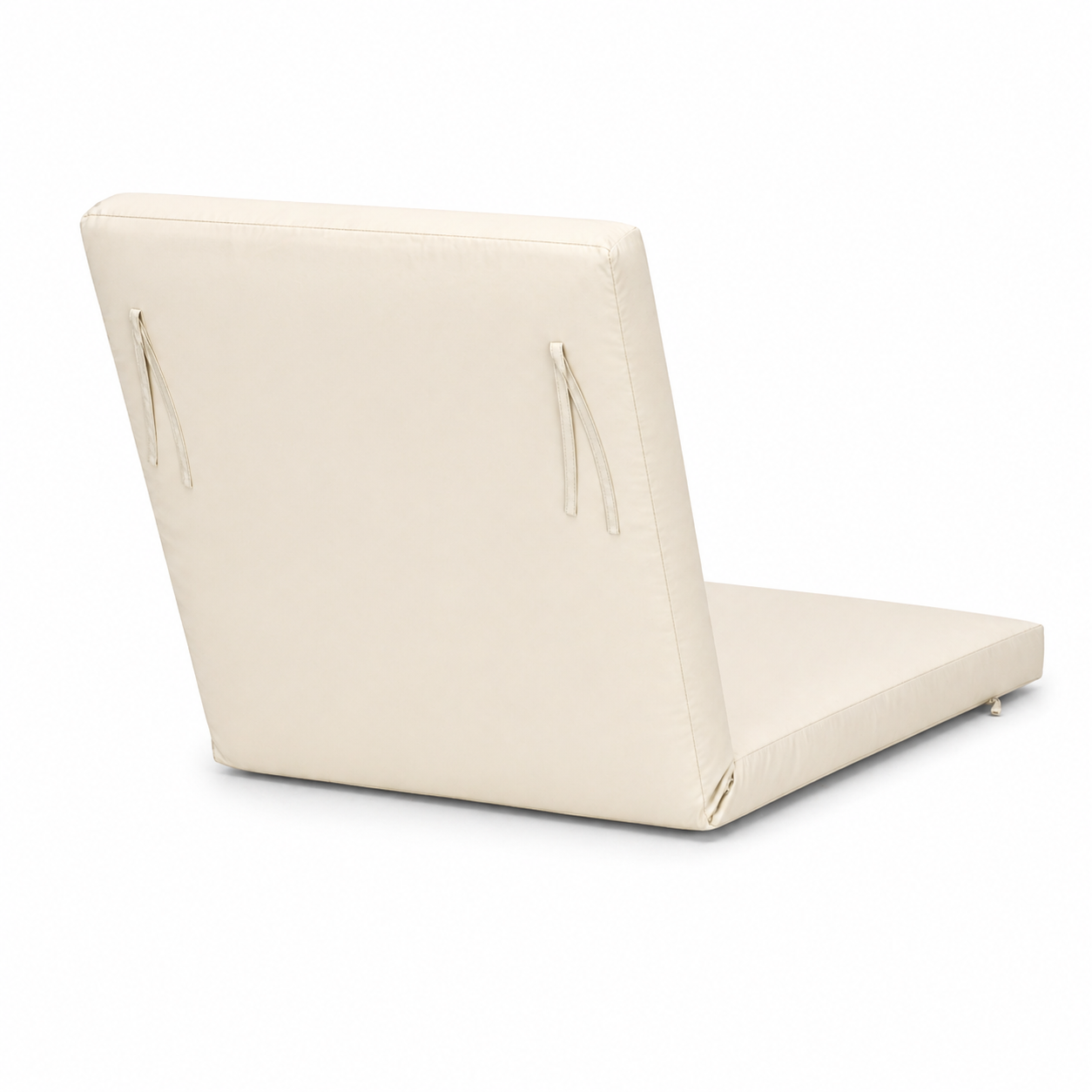 Cuscino per lettino da esterno 192x61 cm con schienale reclinabile e velcro in poliestere – Avorio