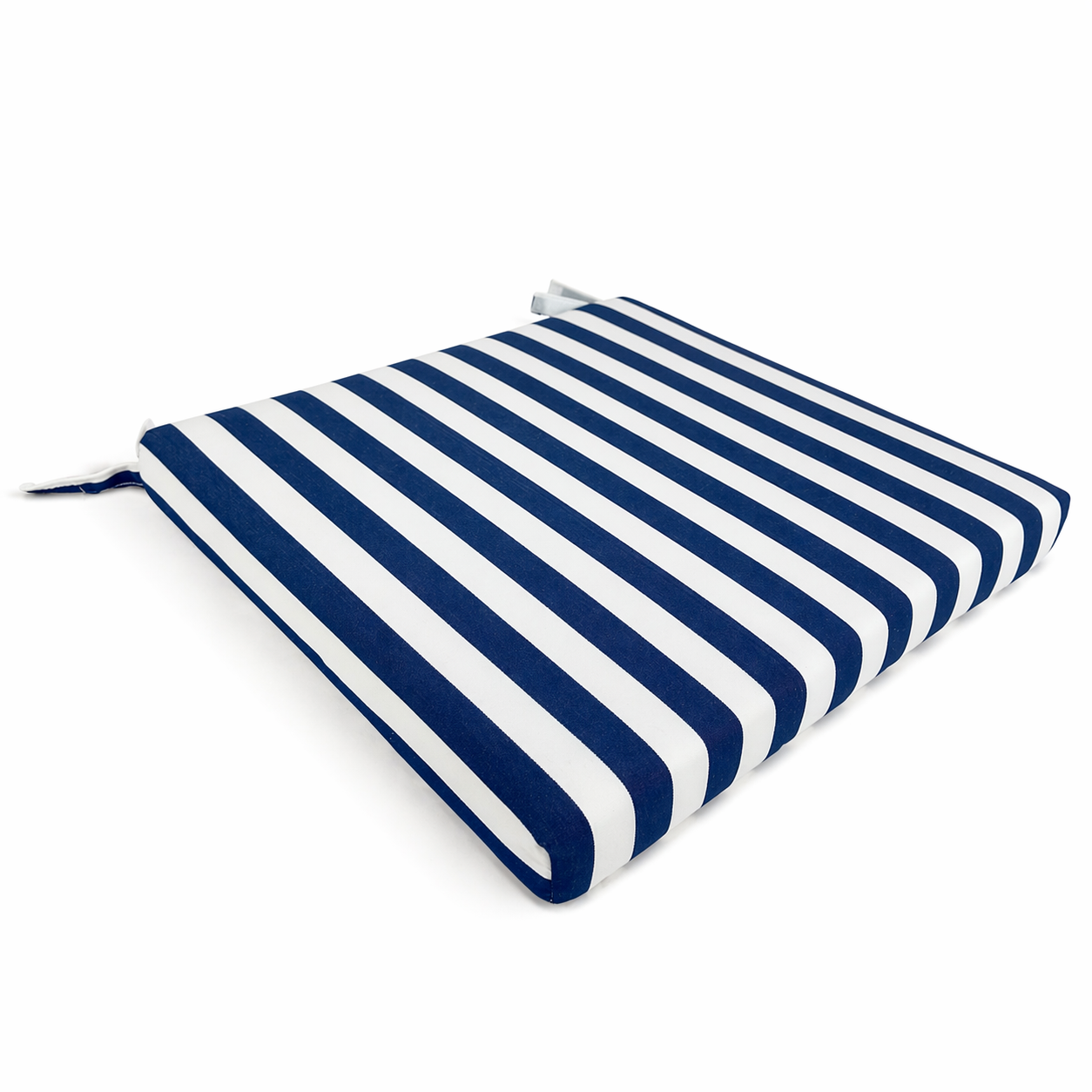 Cuscino seduta per sedia 45x47cm con velcro in poliestere – Blu/Bianco