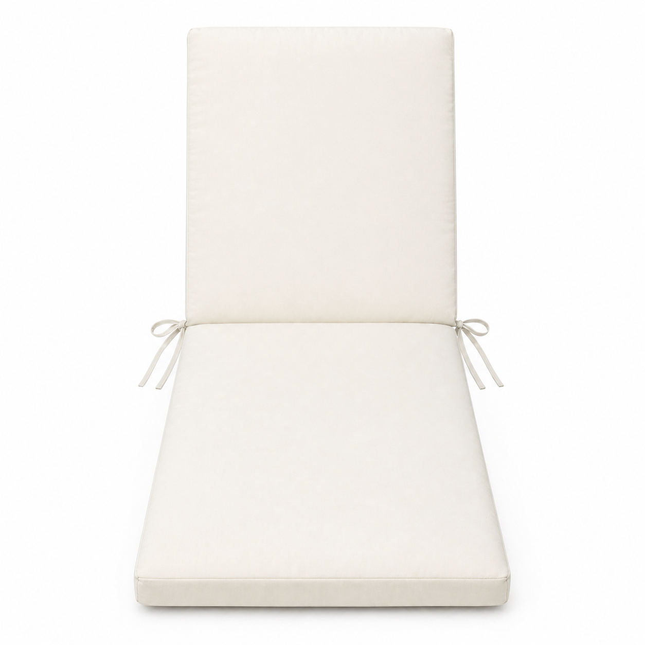 Cuscino per lettino da esterno 190x60 cm con schienale reclinabile e laccetti in poliestere – Avorio
