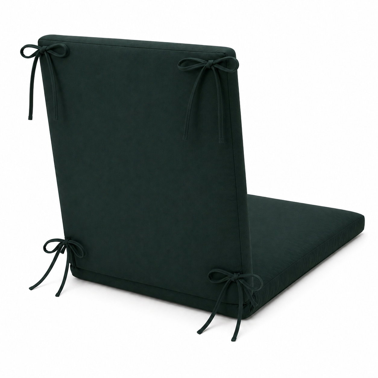 Cuscino per lettino da esterno 190x60 cm con schienale reclinabile e laccetti in poliestere – Verde