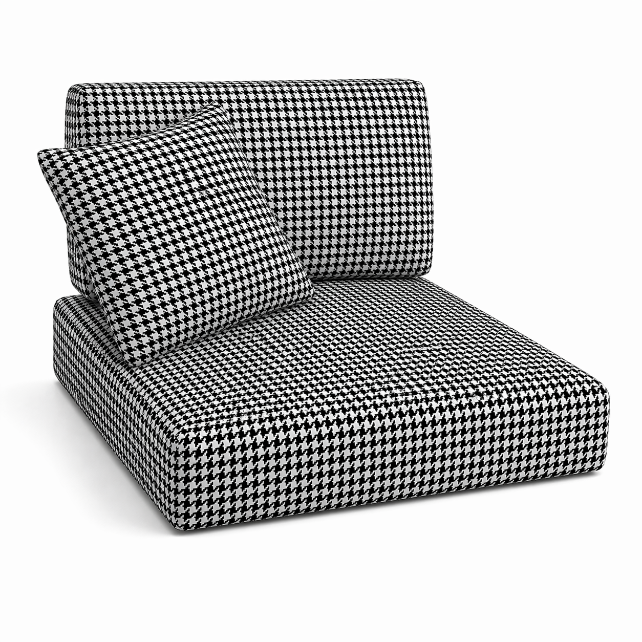 Set cuscini pied-de-poule 3 pezzi per divano sfoderabili - Nero/Bianco
