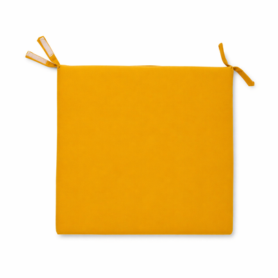 Cuscino seduta per sedia 45x47cm con velcro in poliestere – Giallo Ocra