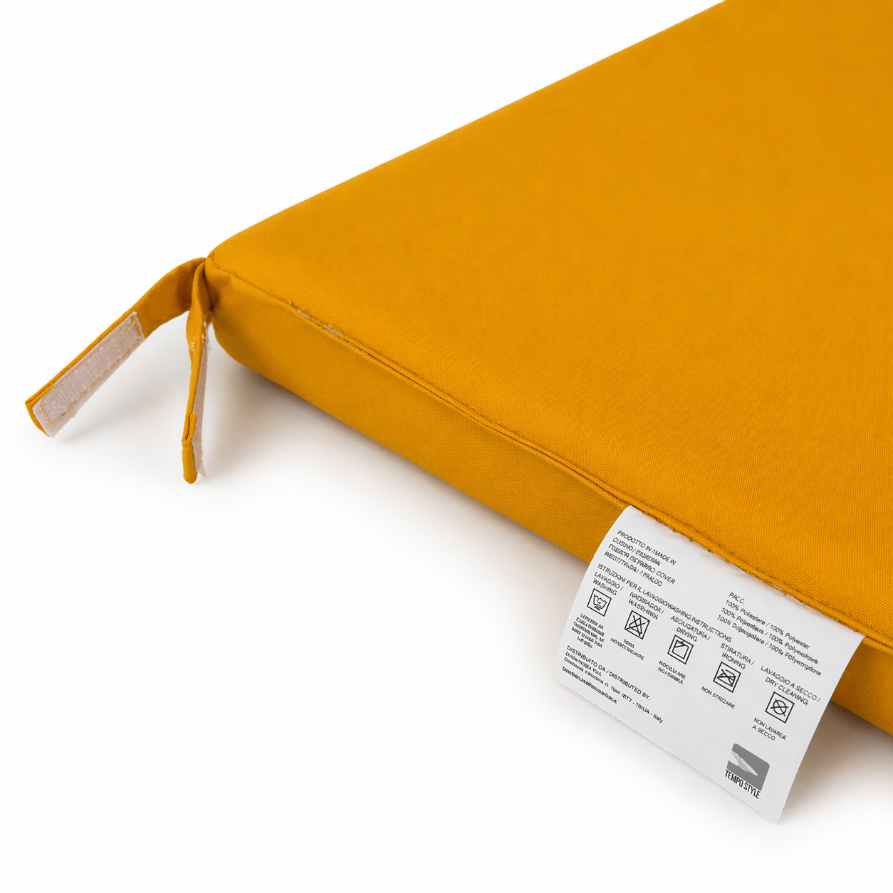 Cuscino seduta per sedia 45x47cm con velcro in poliestere – Giallo Ocra