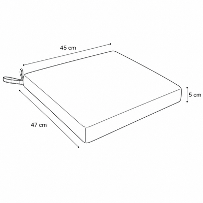 Cuscino seduta per sedia 45x47cm con velcro in poliestere – Verde