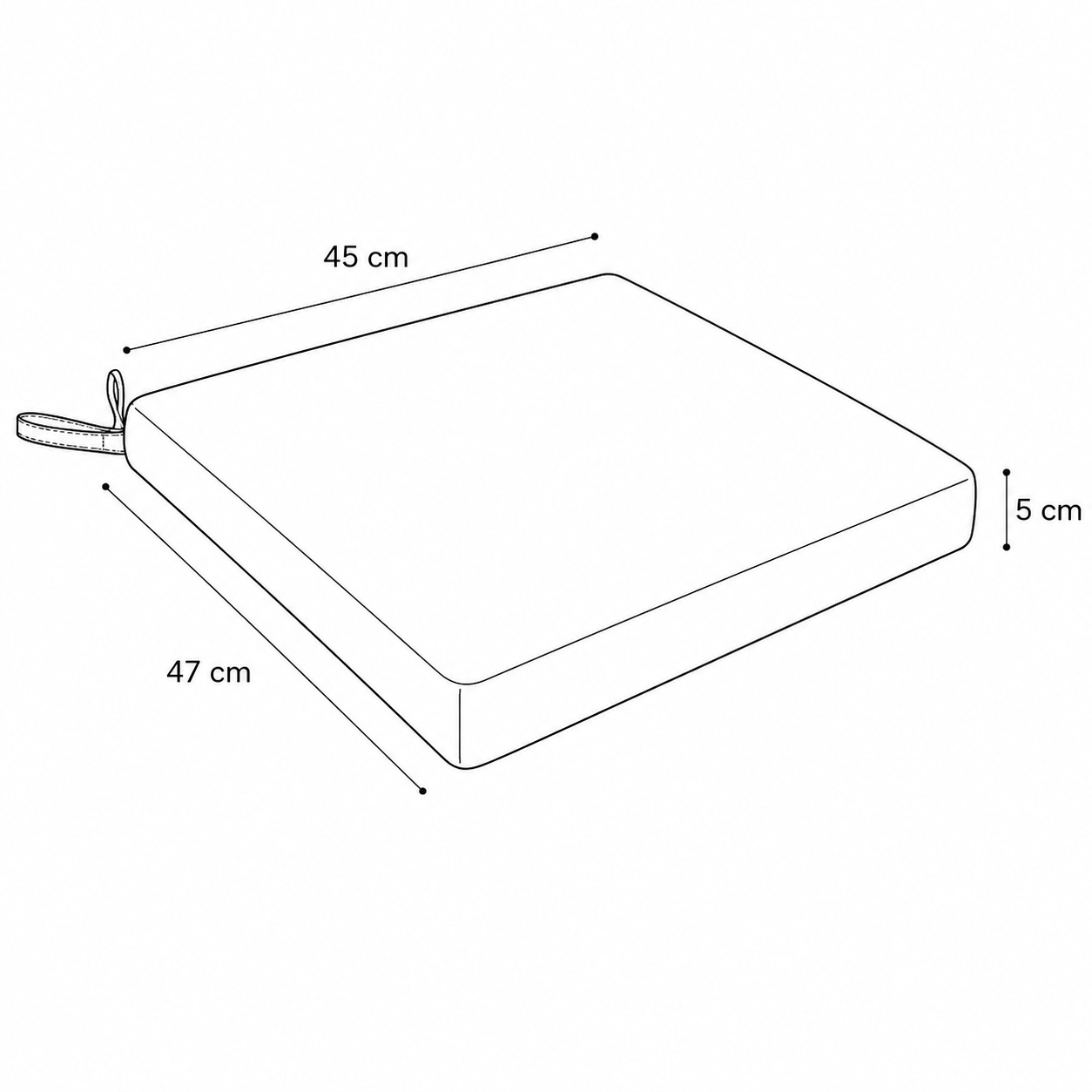 Cuscino seduta per sedia 45x47cm con velcro in poliestere – Verde/Bianco