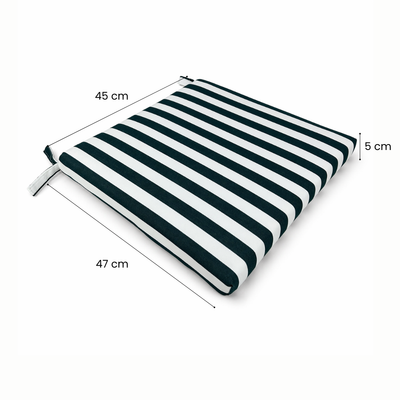Cuscino seduta per sedia 45x47cm con velcro in poliestere – Verde/Bianco