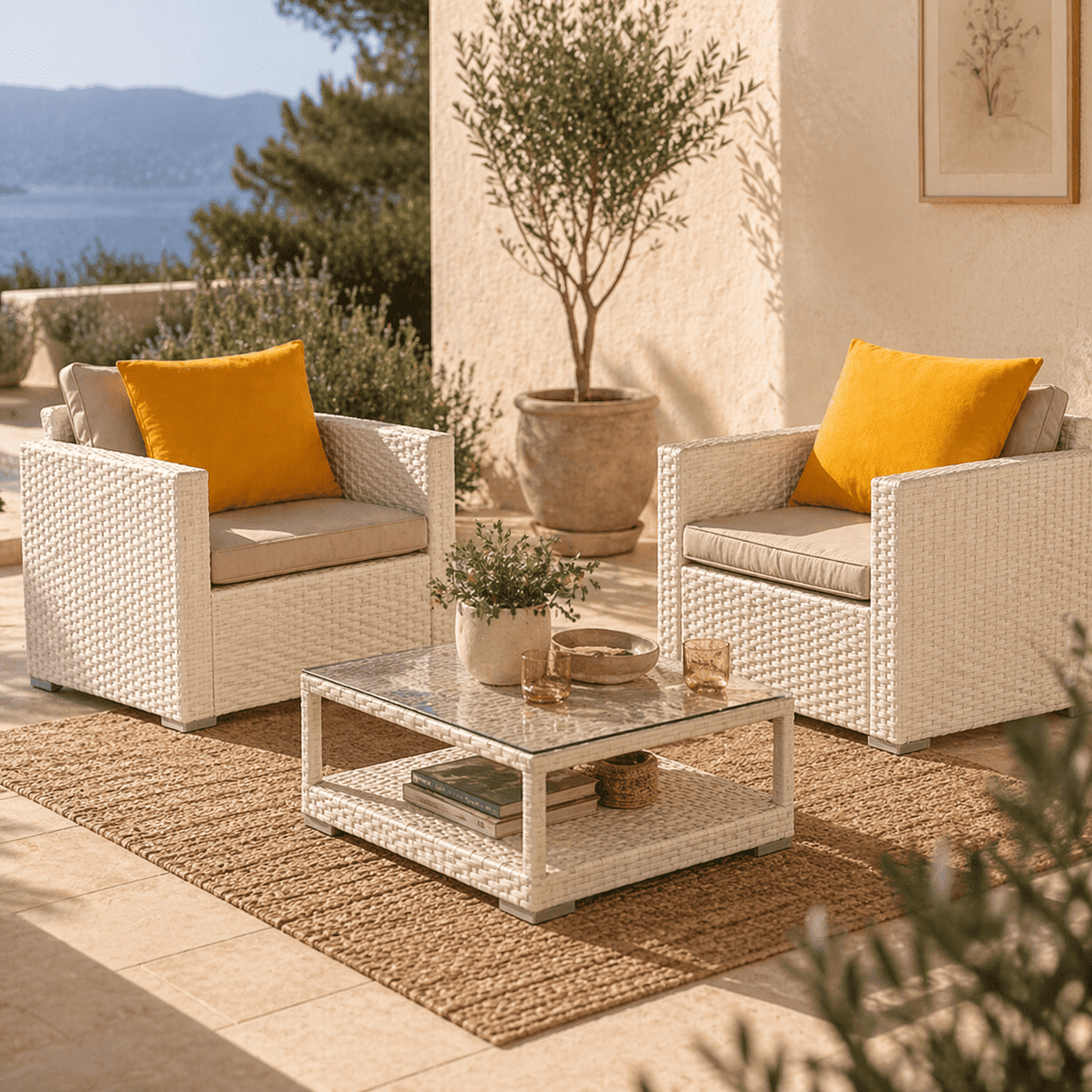 Cuscino decorativo 45x45 cm Sfoderabile in poliestere - Giallo Ocra