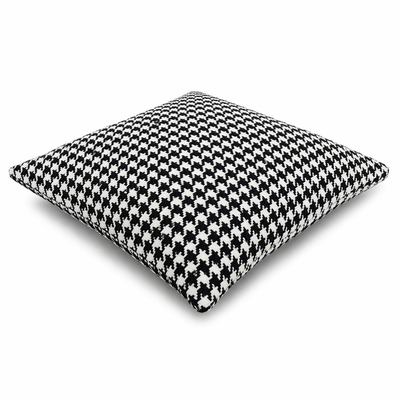 Cuscino decorativo 45x45 cm Sfoderabile in poliestere - Nero/Bianco