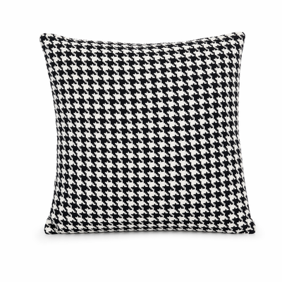 Cuscino decorativo 45x45 cm Sfoderabile in poliestere - Nero/Bianco