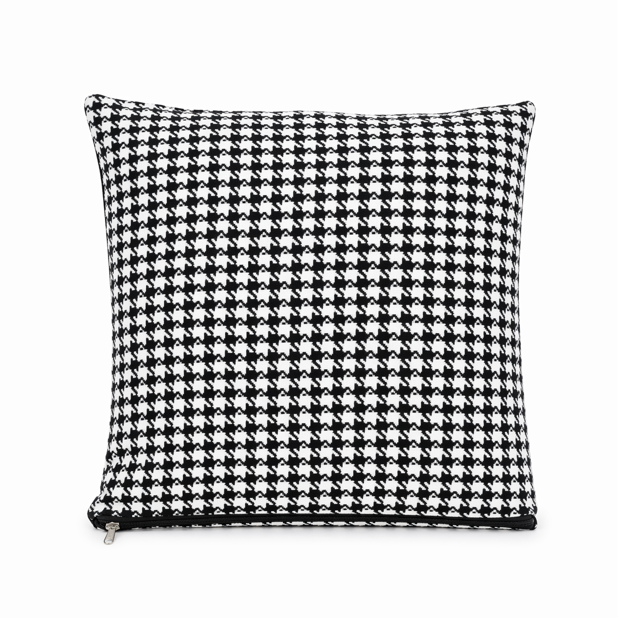 Cuscino decorativo 45x45 cm Sfoderabile in poliestere - Nero/Bianco