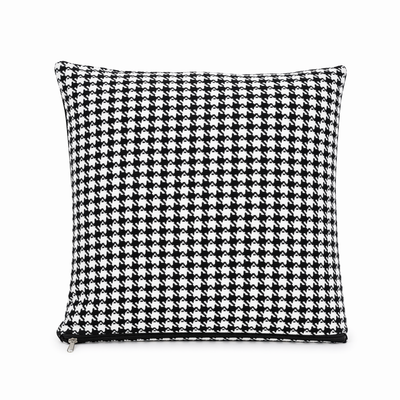 Cuscino decorativo 45x45 cm Sfoderabile in poliestere - Nero/Bianco