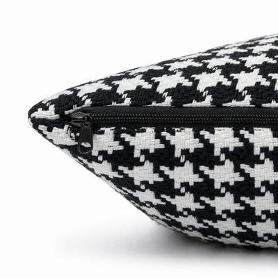 Cuscino decorativo 45x45 cm Sfoderabile in poliestere - Nero/Bianco
