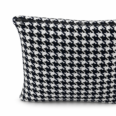 Cuscino decorativo 45x45 cm Sfoderabile in poliestere - Nero/Bianco