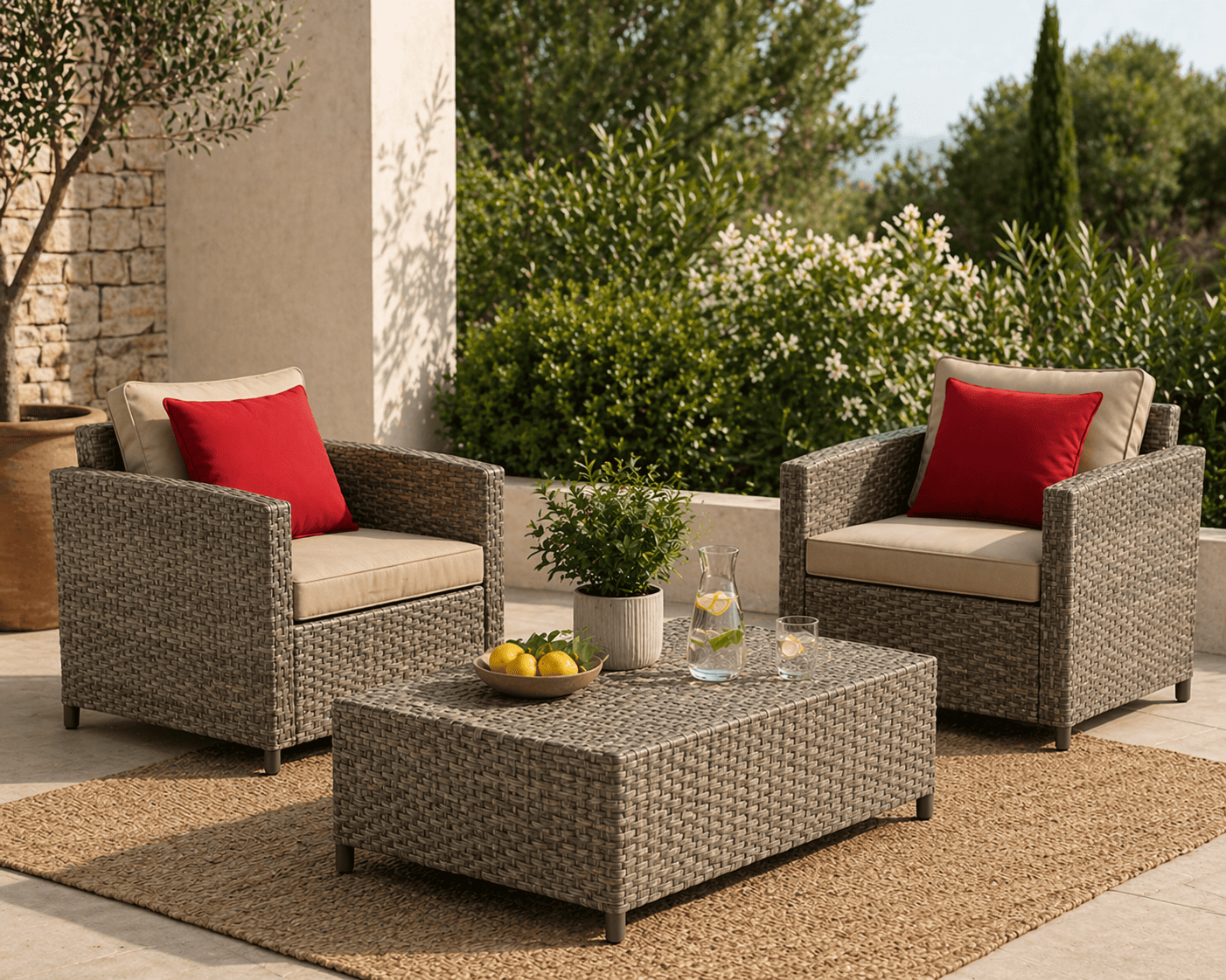 Cuscino decorativo 45x45 cm Sfoderabile in poliestere - Bordeaux