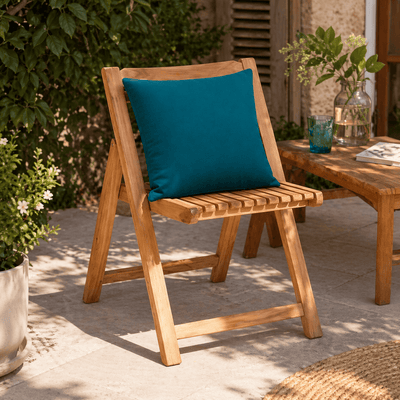 Cuscino decorativo 45x45 cm Sfoderabile in poliestere - Verde Petrolio