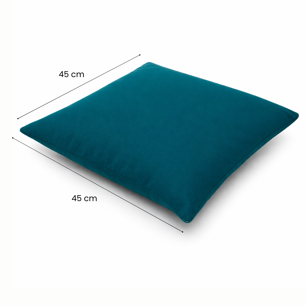 Cuscino decorativo 45x45 cm Sfoderabile in poliestere - Verde Petrolio
