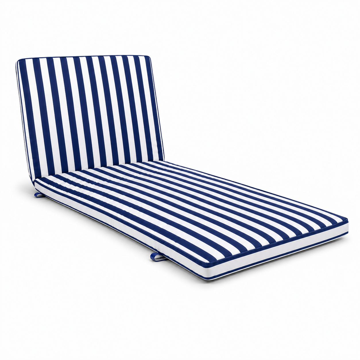 Cuscino per lettino da esterno 192x61 cm a righe con schienale reclinabile e velcro in poliestere – Blu/Bianco