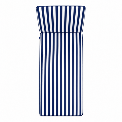 Cuscino per lettino da esterno 192x61 cm a righe con schienale reclinabile e velcro in poliestere – Blu/Bianco