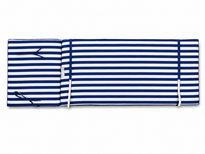 Cuscino per lettino da esterno 192x61 cm a righe con schienale reclinabile e velcro in poliestere – Blu/Bianco