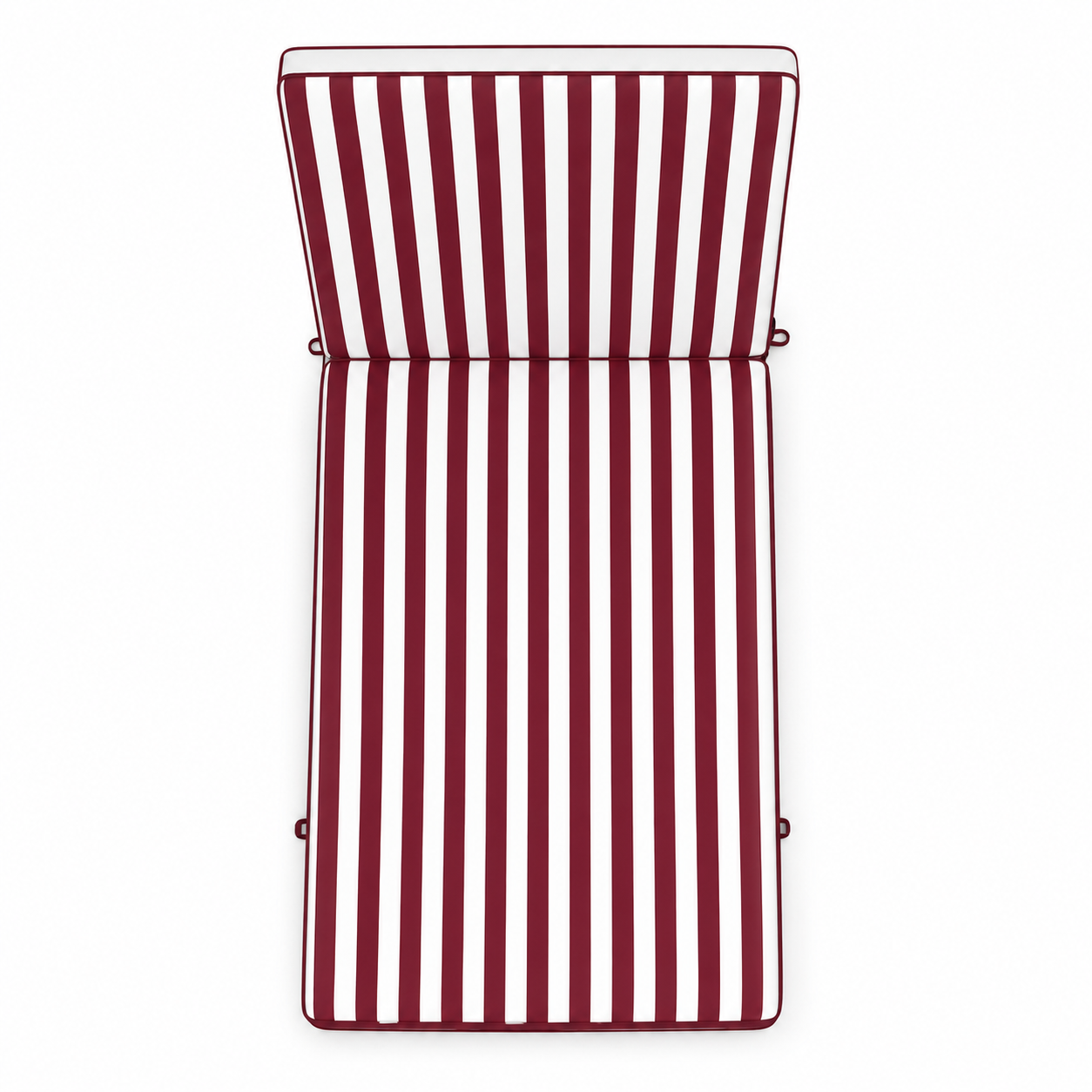 Cuscino per lettino da esterno 192x61 cm a righe con schienale reclinabile e velcro in poliestere – Bordeaux/Bianco