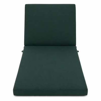 Cuscino per lettino da esterno 192x61 cm con schienale reclinabile e velcro in poliestere – Verde