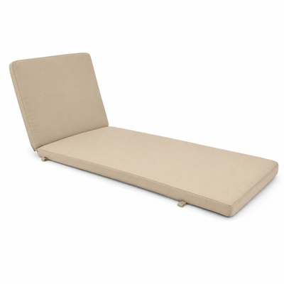 Cuscino per lettino da esterno 192x61 cm con schienale reclinabile e velcro in poliestere – Beige