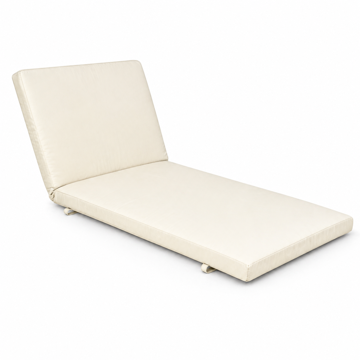 Cuscino per lettino da esterno 192x61 cm con schienale reclinabile e velcro in poliestere – Avorio