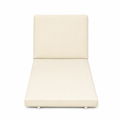 Cuscino per lettino da esterno 192x61 cm con schienale reclinabile e velcro in poliestere – Avorio