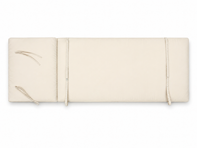 Cuscino per lettino da esterno 192x61 cm con schienale reclinabile e velcro in poliestere – Avorio
