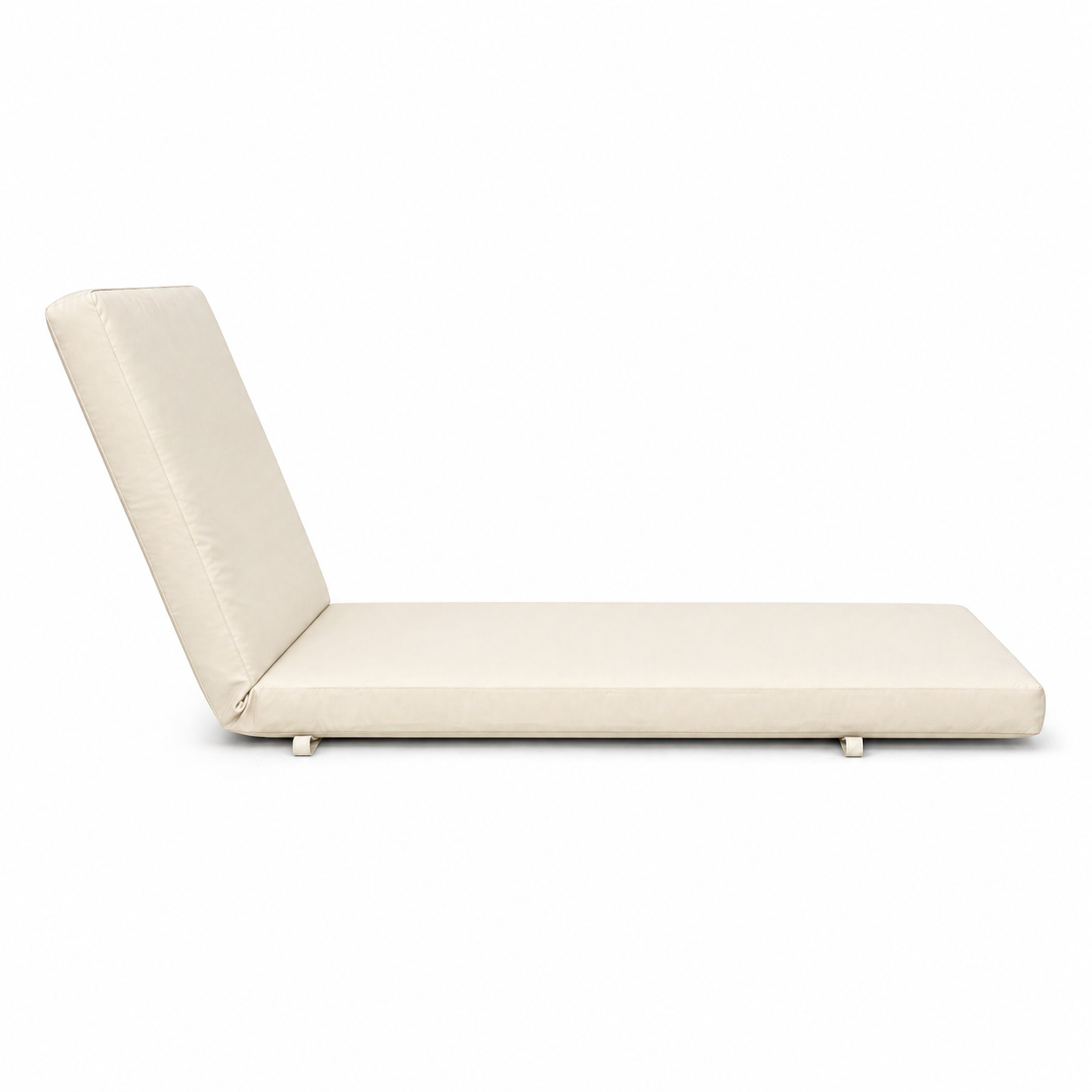 Cuscino per lettino da esterno 192x61 cm con schienale reclinabile e velcro in poliestere – Avorio