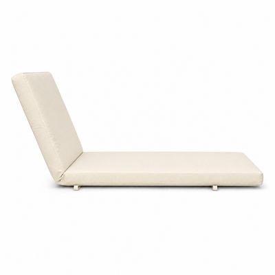 Cuscino per lettino da esterno 192x61 cm con schienale reclinabile e velcro in poliestere – Avorio