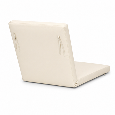 Cuscino per lettino da esterno 192x61 cm con schienale reclinabile e velcro in poliestere – Avorio