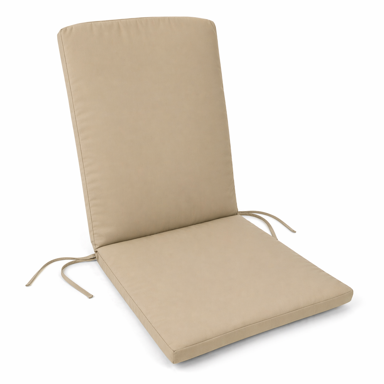 Cuscino con schienale per sedia 115x50 cm con Laccetti in poliestere - Beige