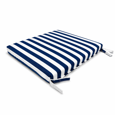Cuscino seduta per sedia 45x47cm con velcro in poliestere – Blu/Bianco