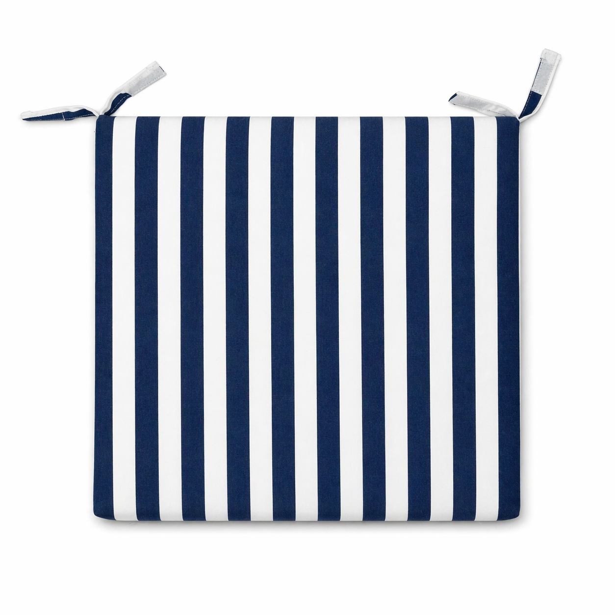 Cuscino seduta per sedia 45x47cm con velcro in poliestere – Blu/Bianco