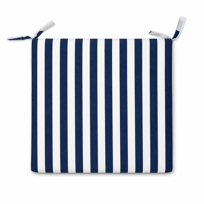 Cuscino seduta per sedia 45x47cm con velcro in poliestere – Blu/Bianco