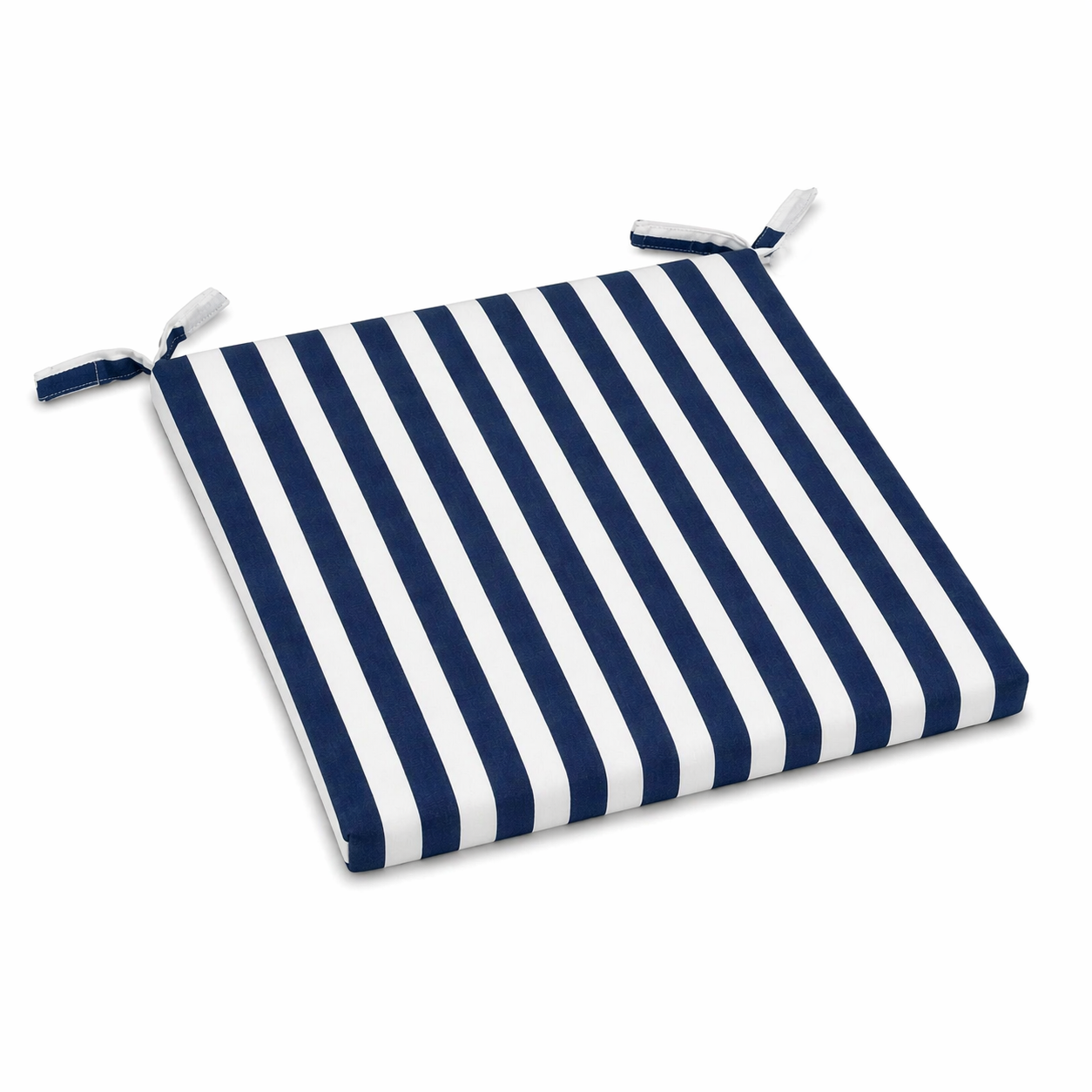 Cuscino seduta per sedia 45x47cm con velcro in poliestere – Blu/Bianco