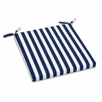 Cuscino seduta per sedia 45x47cm con velcro in poliestere – Blu/Bianco