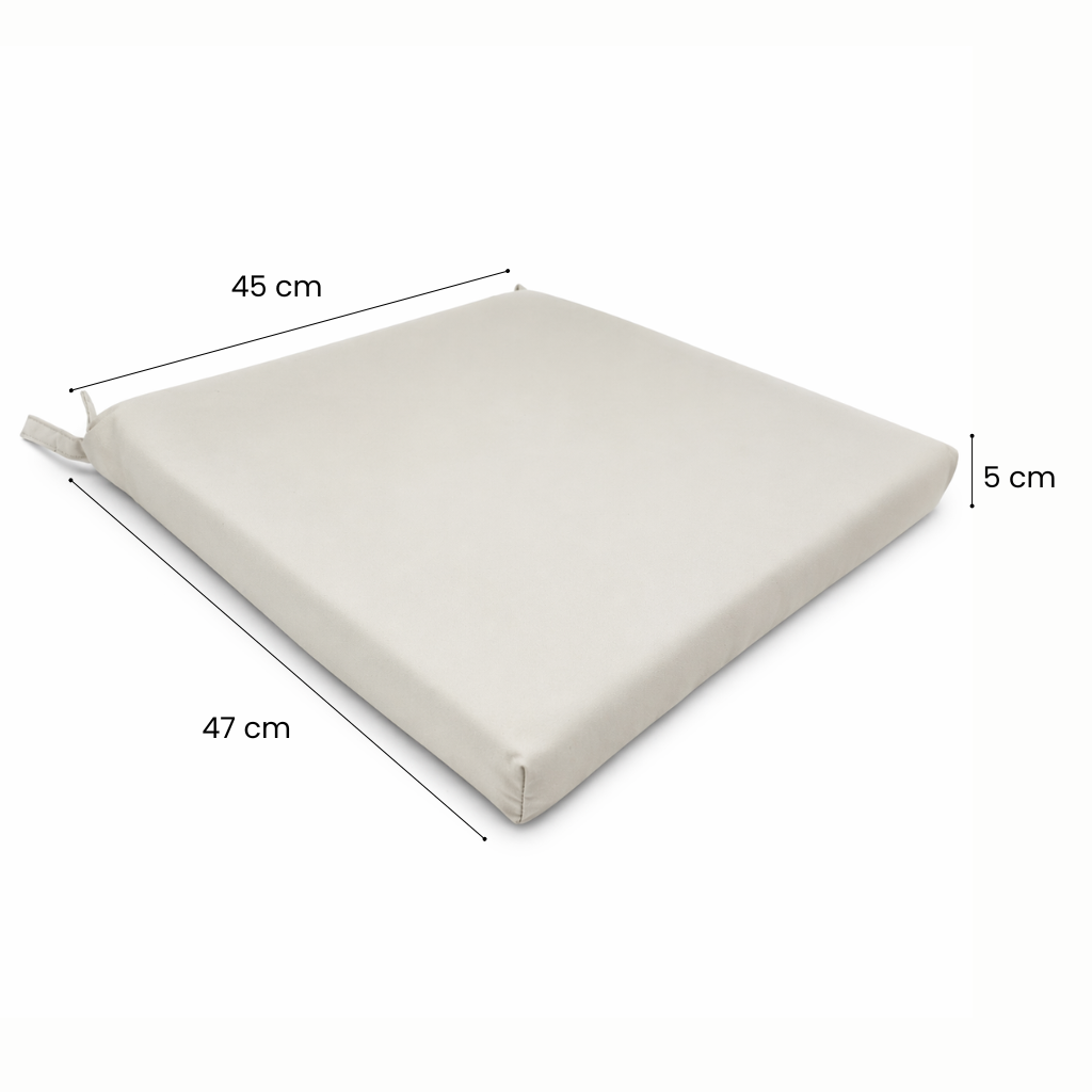Cuscino seduta per sedia 45x47cm con velcro in poliestere – Avorio