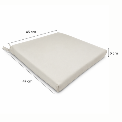 Cuscino seduta per sedia 45x47cm con velcro in poliestere – Avorio