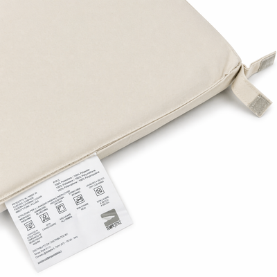 Cuscino seduta per sedia 45x47cm con velcro in poliestere – Avorio